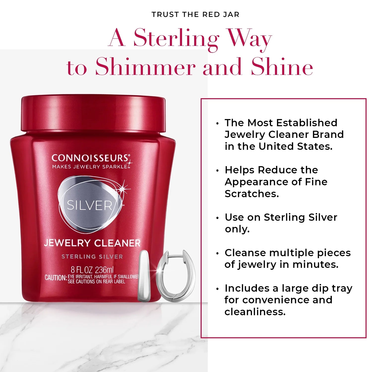 Limpiador De Joyas Plateado, Limpiador Líquido Para Joyas En Frasco Rojo