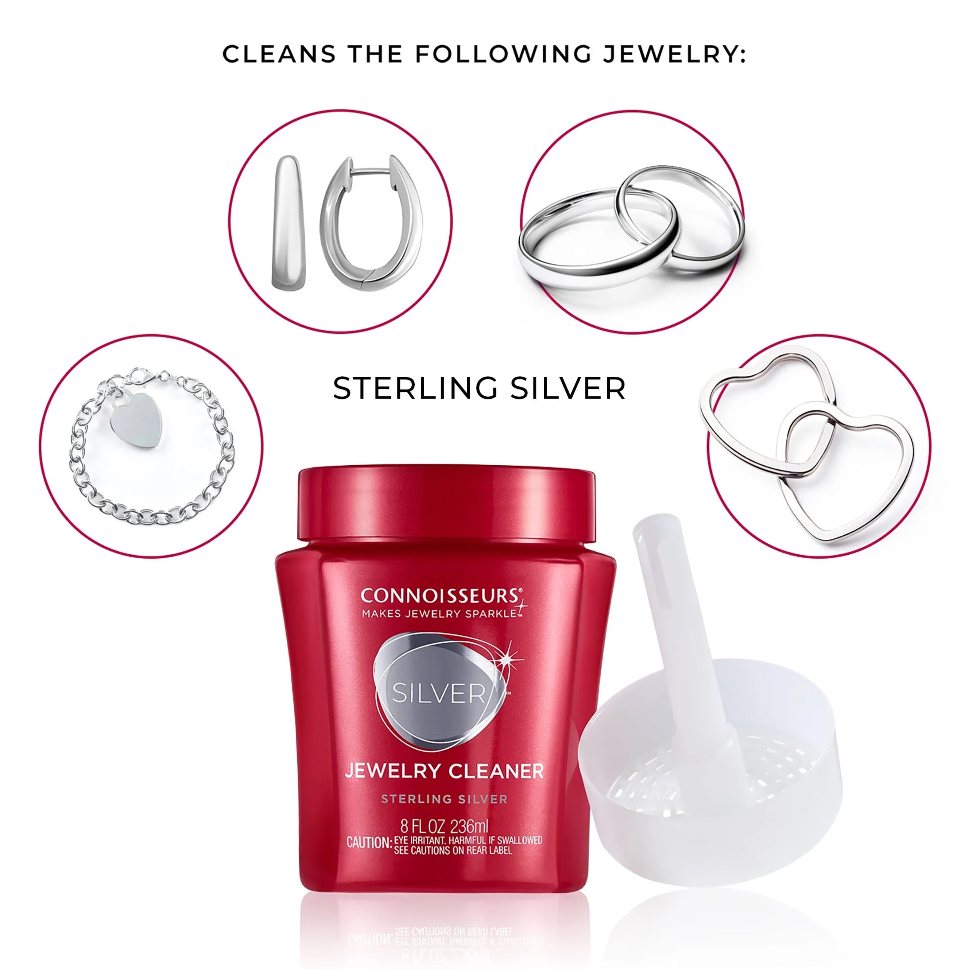 Limpiador De Joyas Plateado, Limpiador Líquido Para Joyas En Frasco Rojo